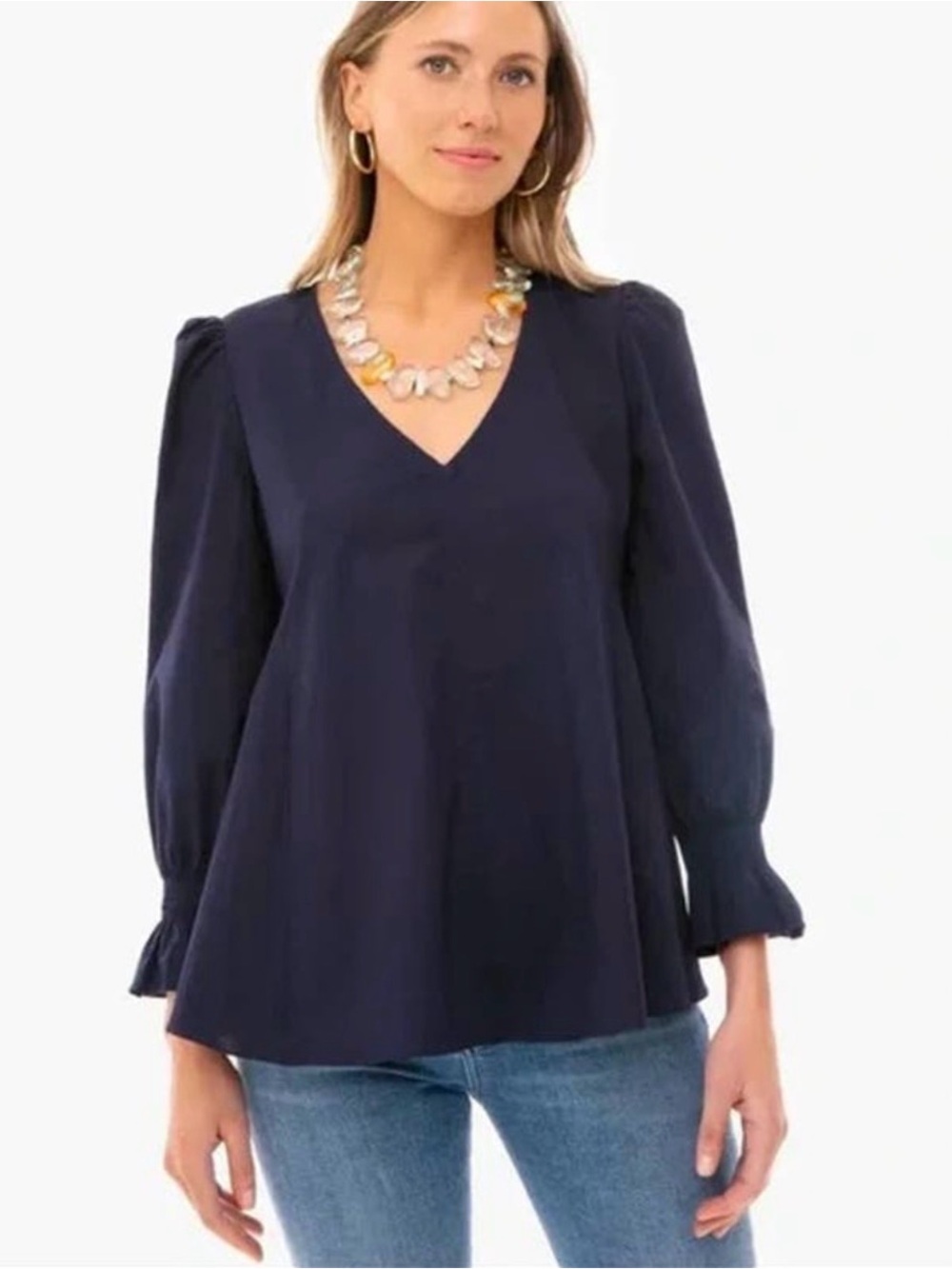 Tuckernuck Pomander Place Easton Blouse in Navy